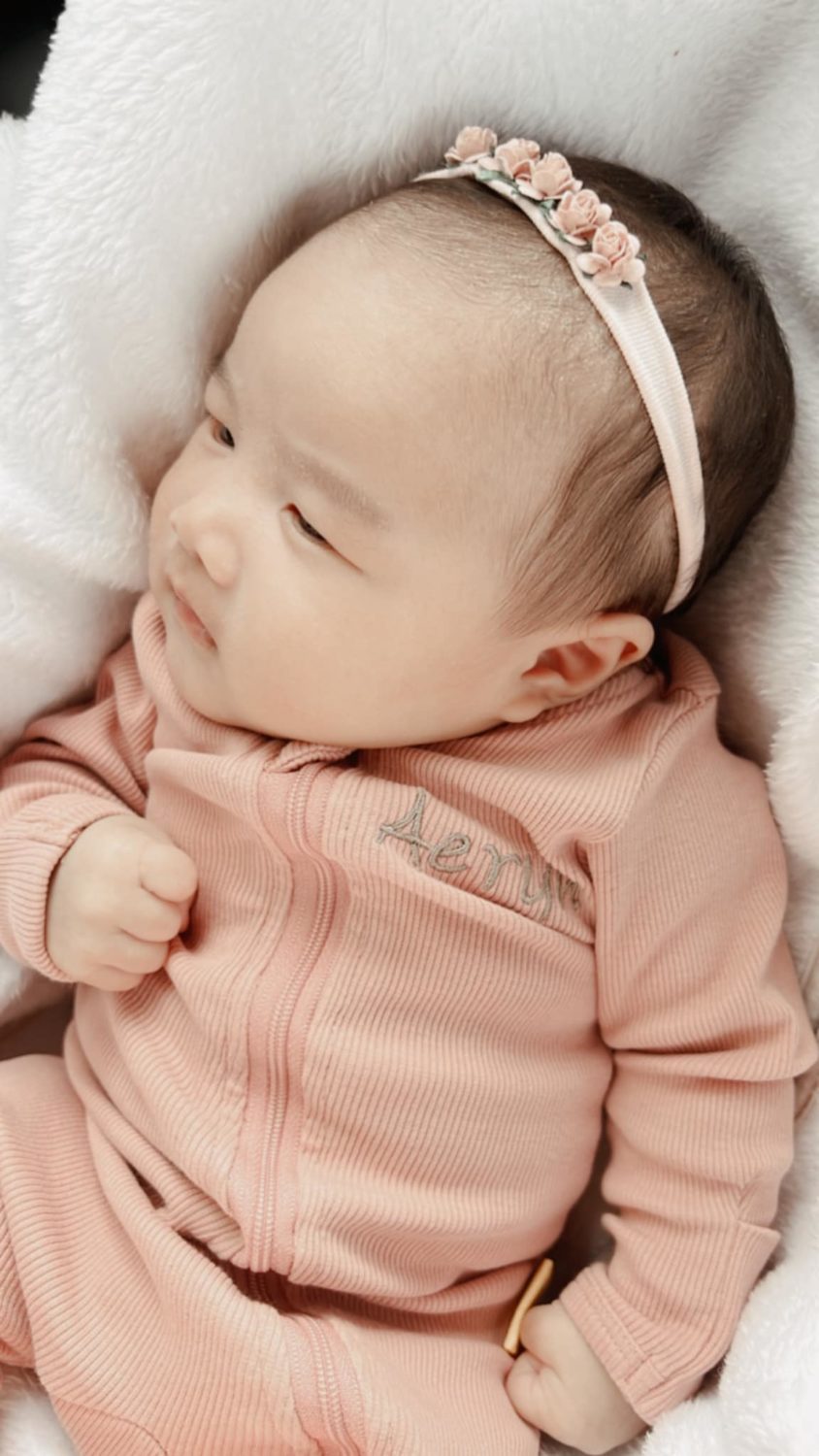 Rose ribbed organic cotton ZippyBoo suit