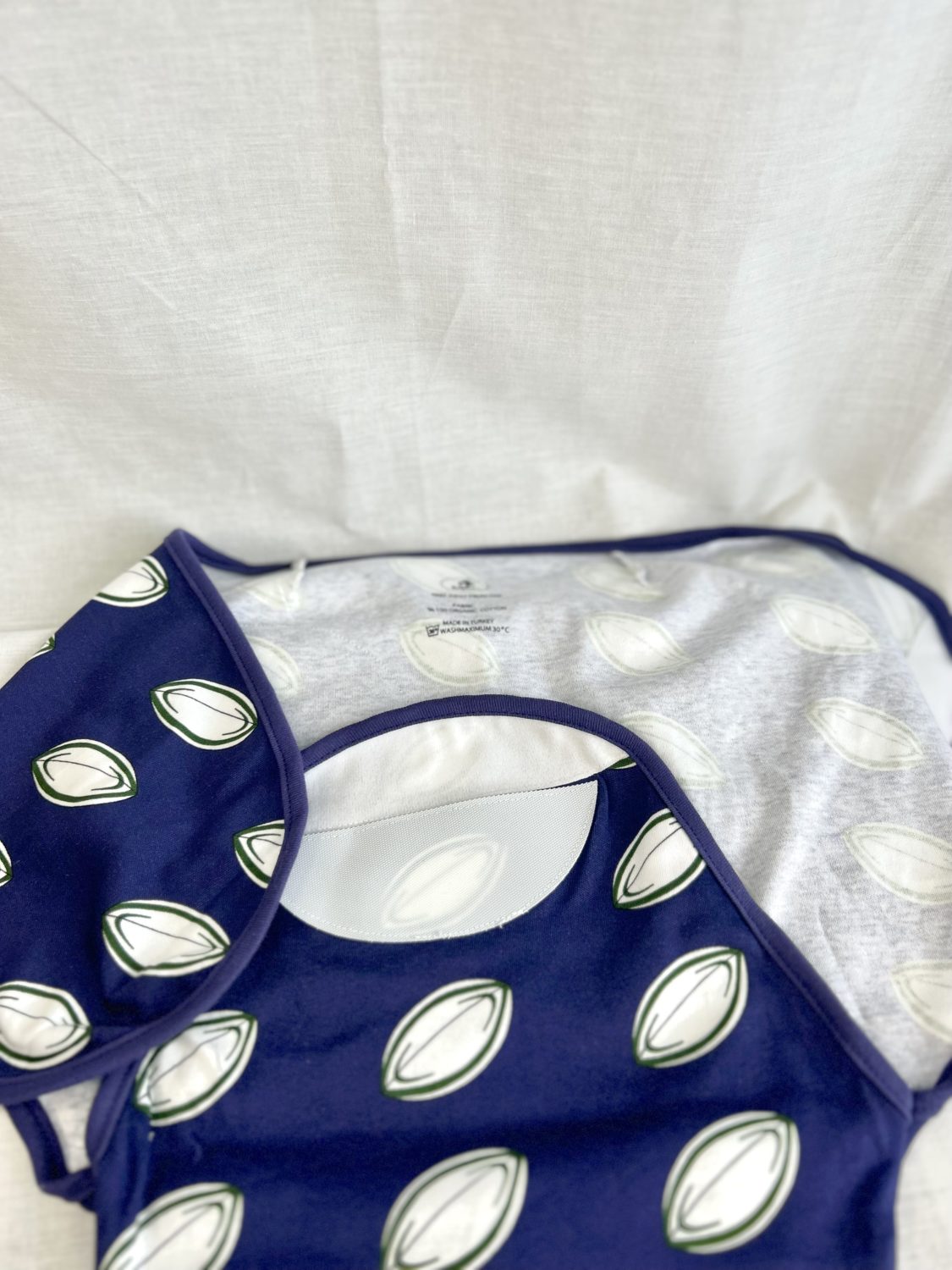 Navy Rugby organic cotton SwaddleBoo