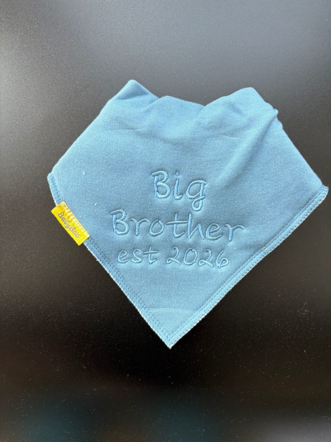 Big Brother est 2026 organic cotton DribbleBoo bandana bib