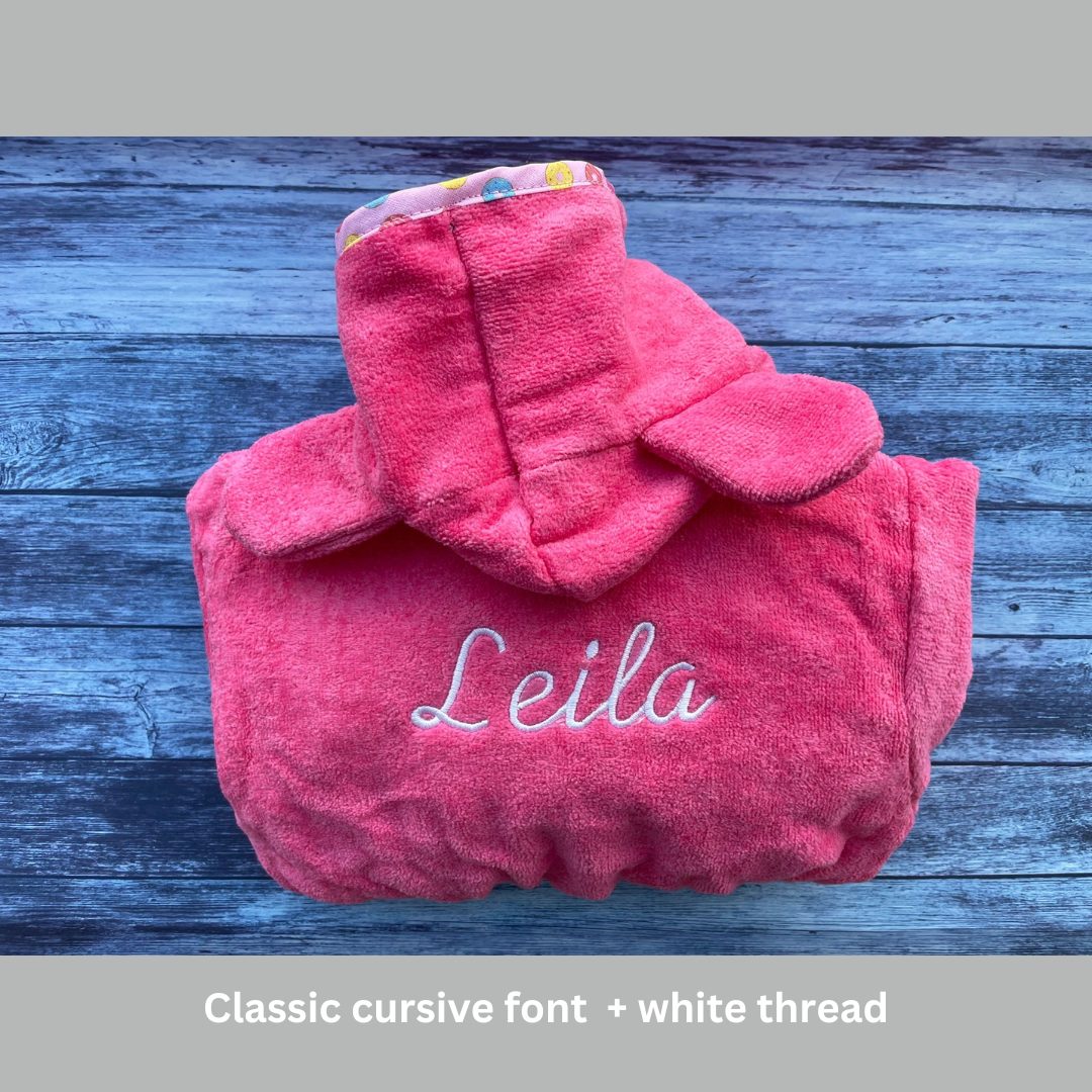 Hot pink donuts organic cotton CozyBoo robe