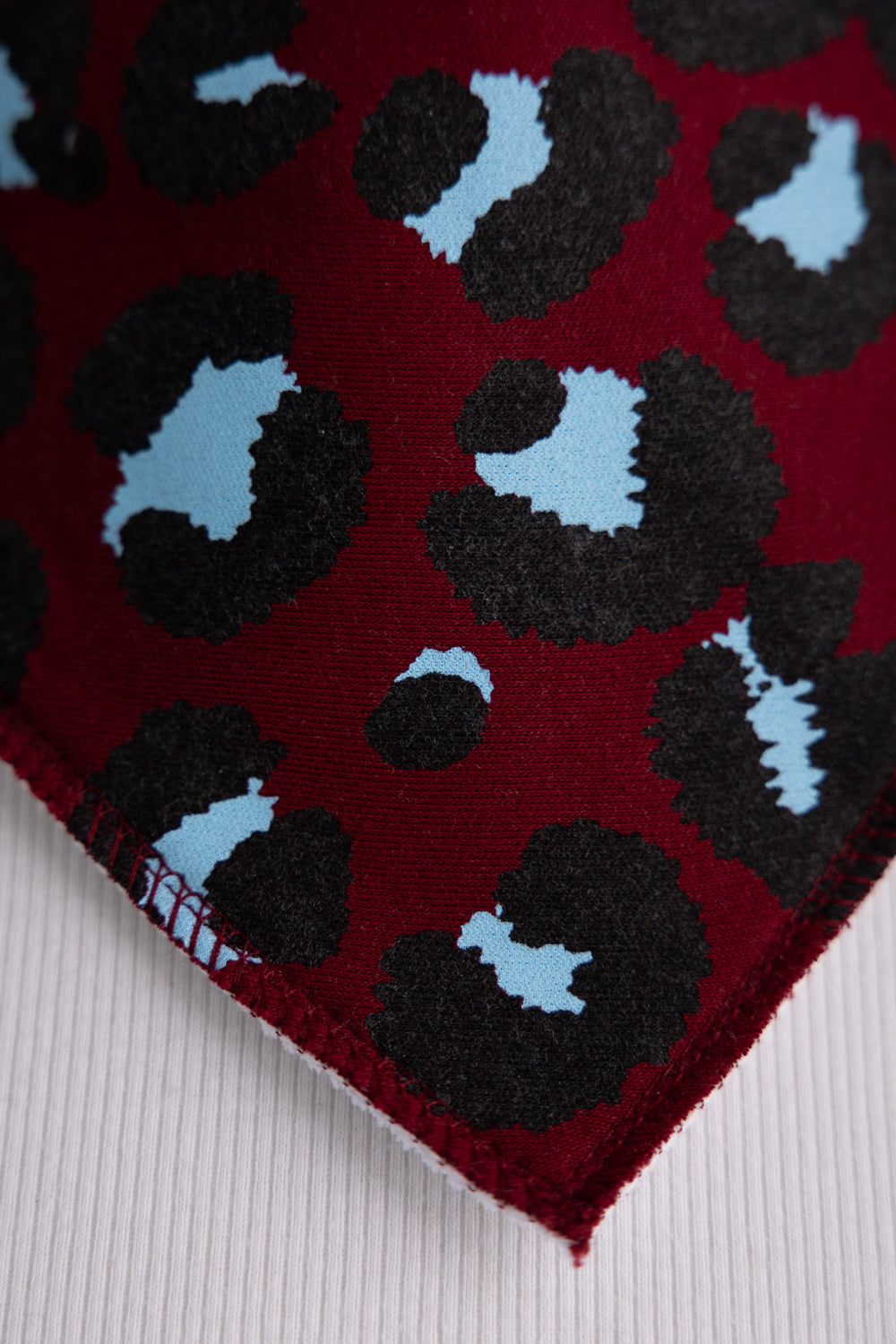 Maroon Leopard Print organic cotton DribbleBoo bandana bib