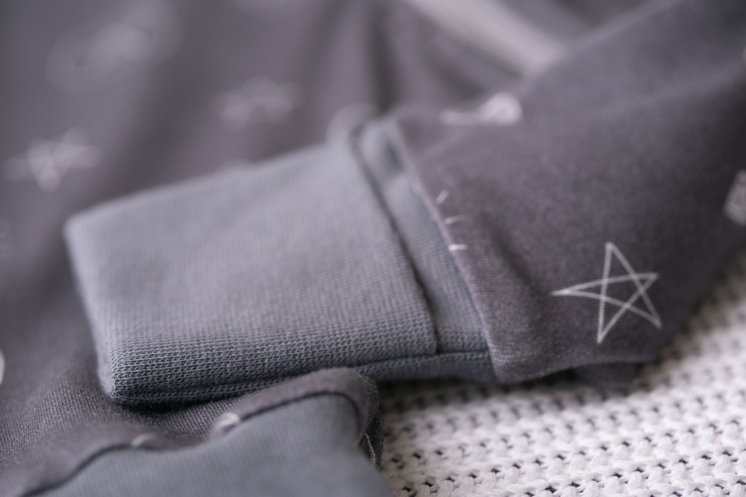 Charcoal doodling organic cotton ZippyBoo suit