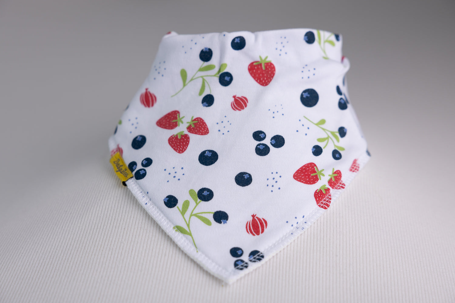 White Forest Berries Organic Cotton DribbleBoo Bandana bib
