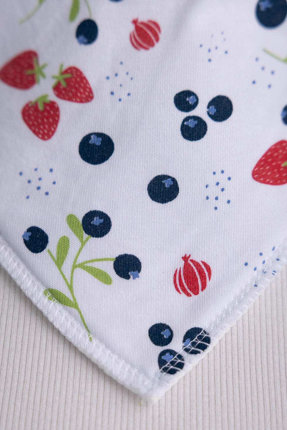 White Forest Berries Organic Cotton DribbleBoo Bandana bib