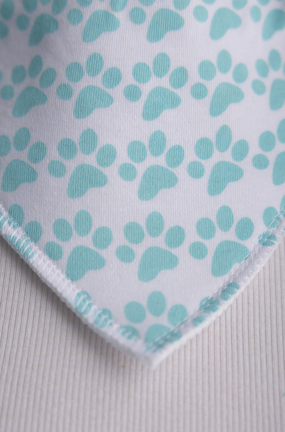 Mint puppy paws organic cotton DribbleBoo bandana bib