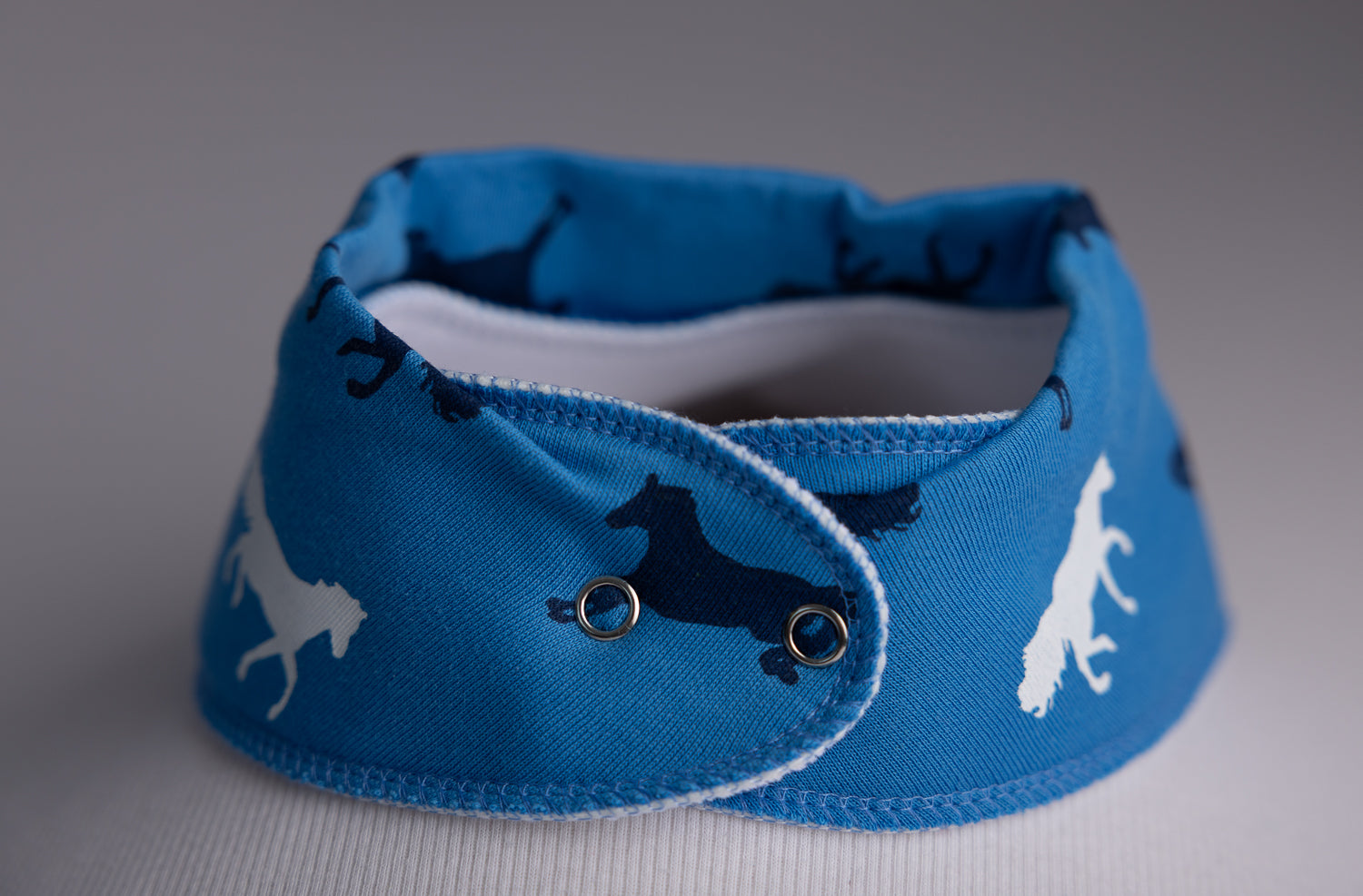 Blue horses organic cotton DribbleBoo bandana bib