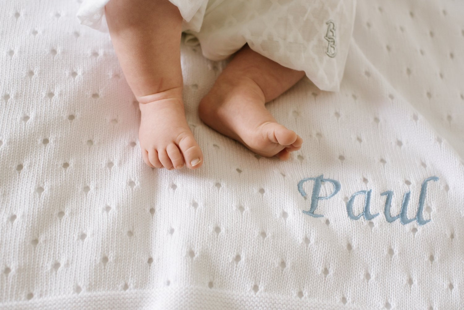 Imperfect Lattice style organic cotton romper (Oisín)