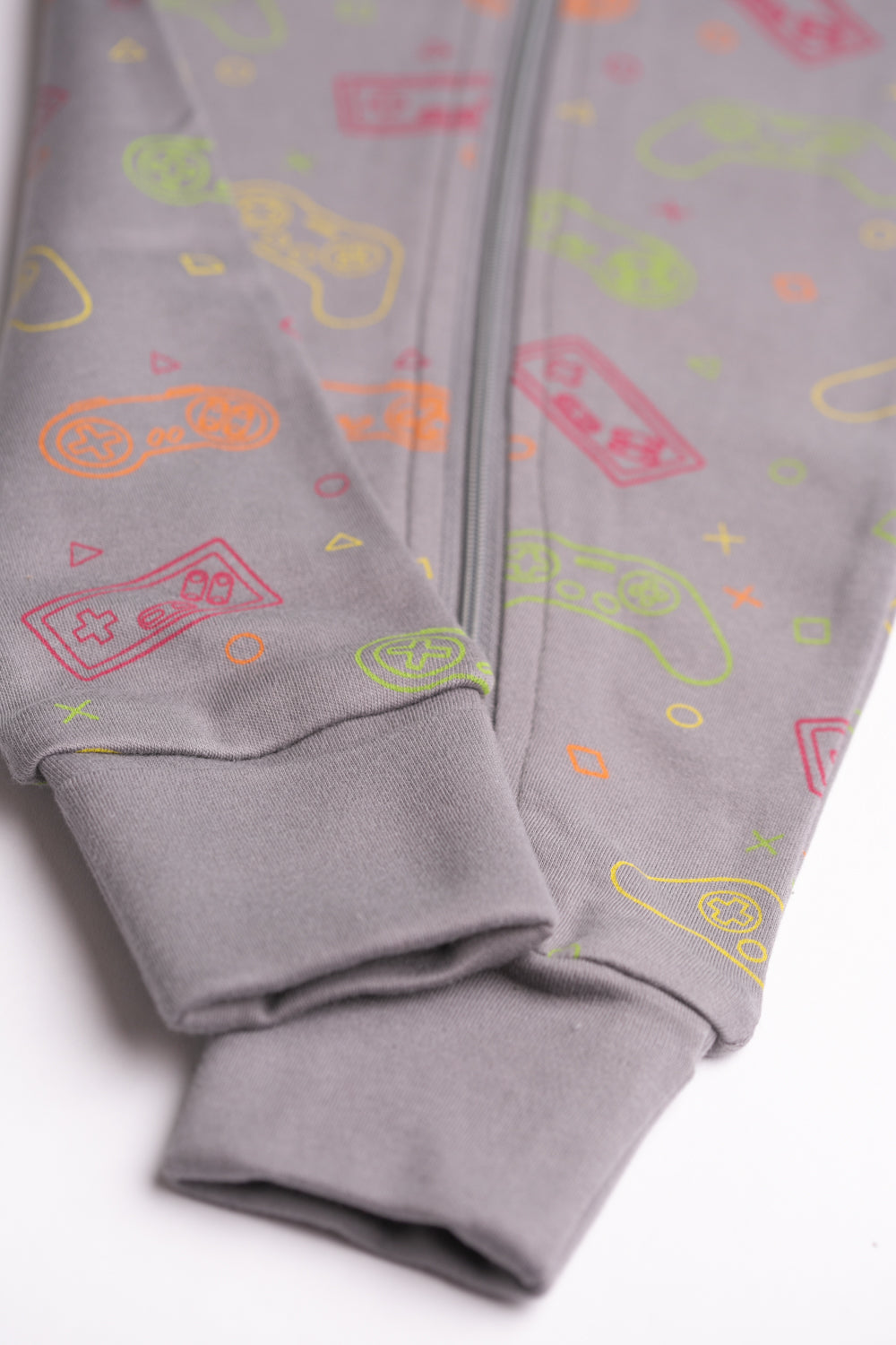 Grey gaming organic cotton ZippyBoo suit