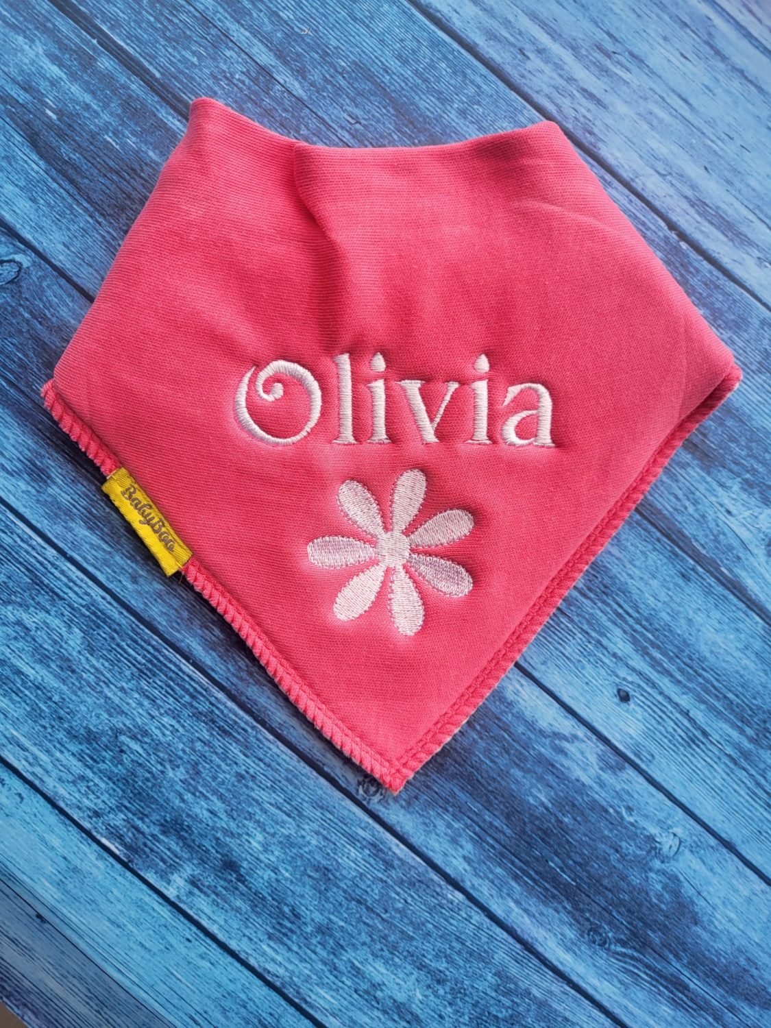 Personalised organic cotton DribbleBoo bandana bib