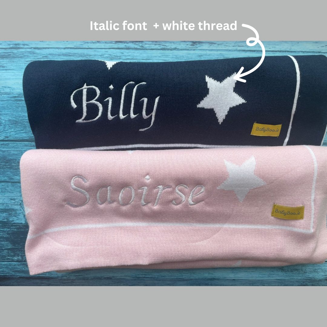 Organic cotton navy stars BlankieBoo