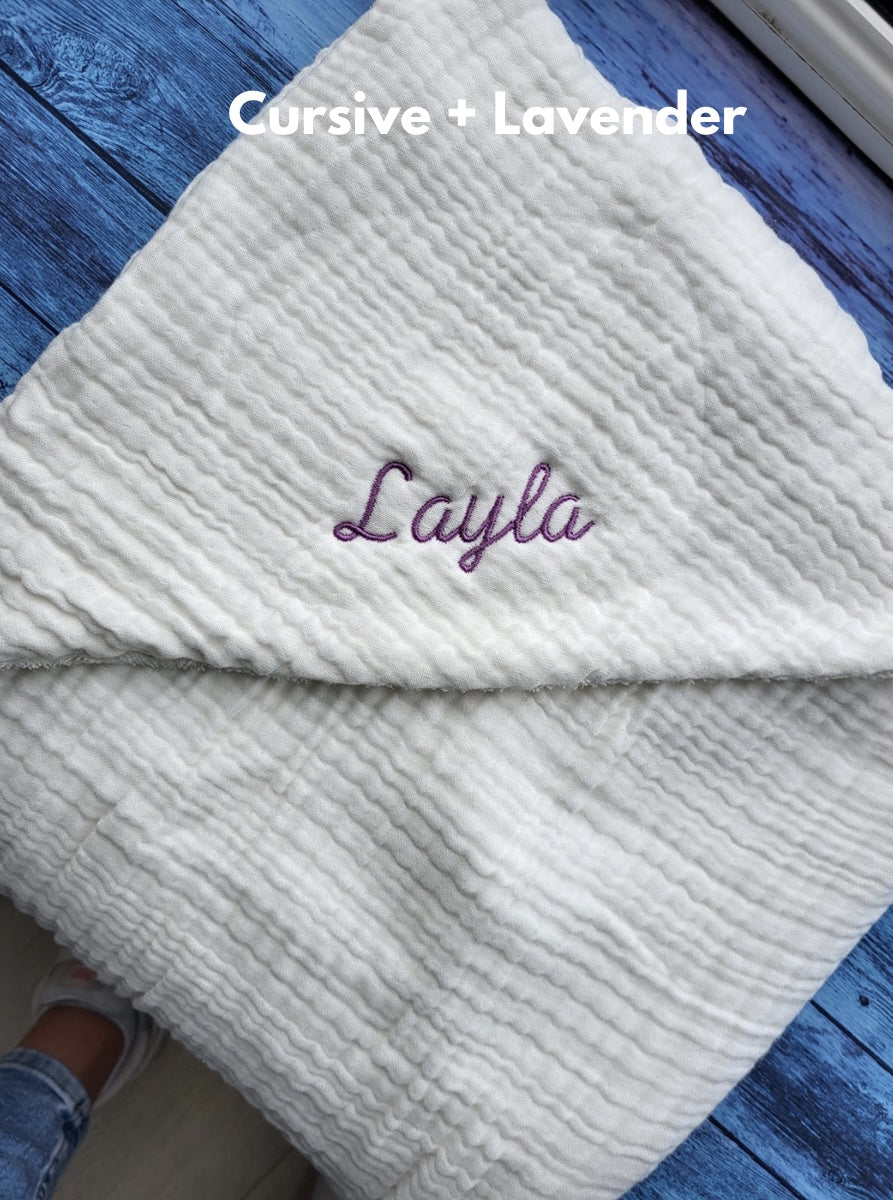 White organic cotton hooded towel