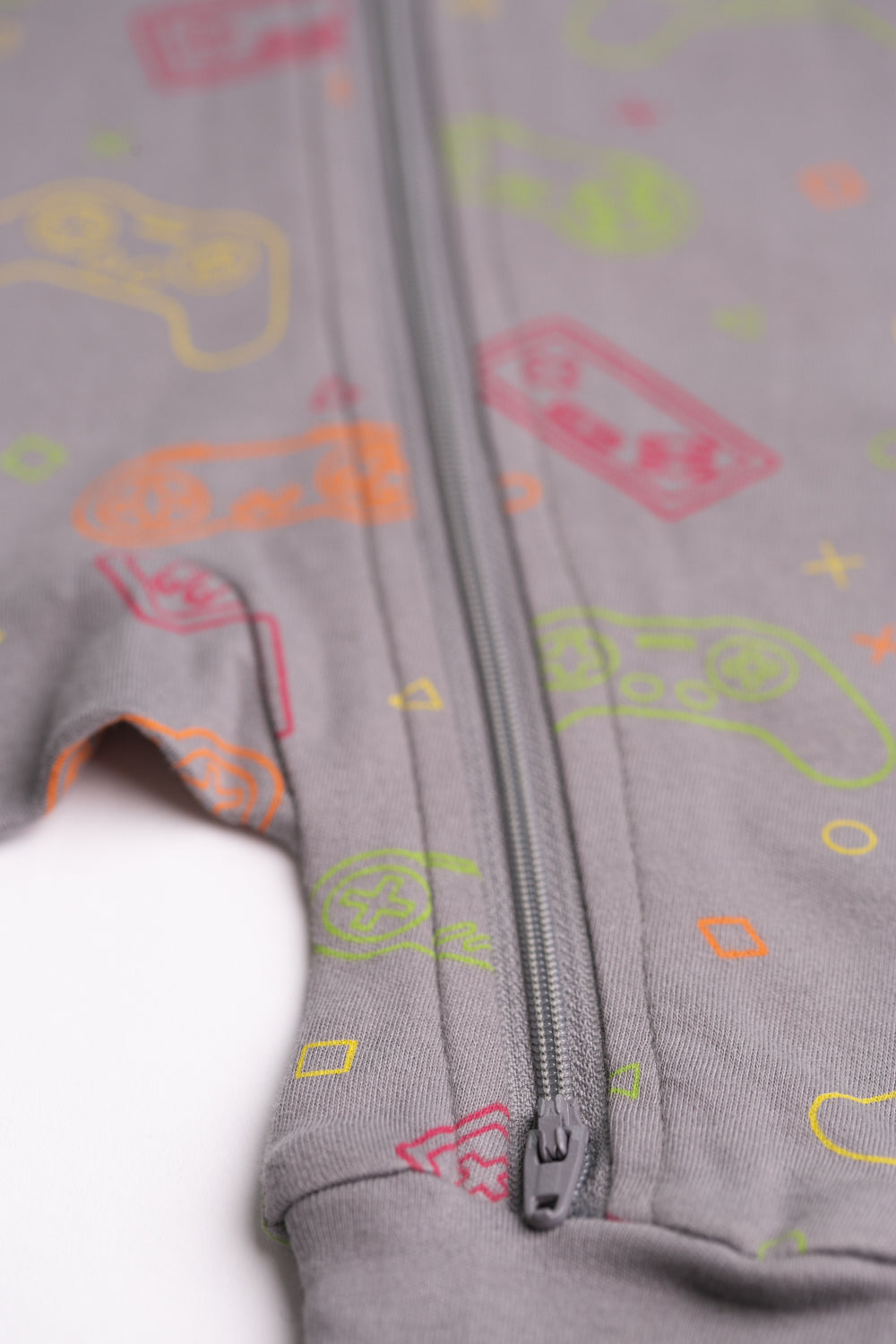 Grey gaming organic cotton ZippyBoo suit