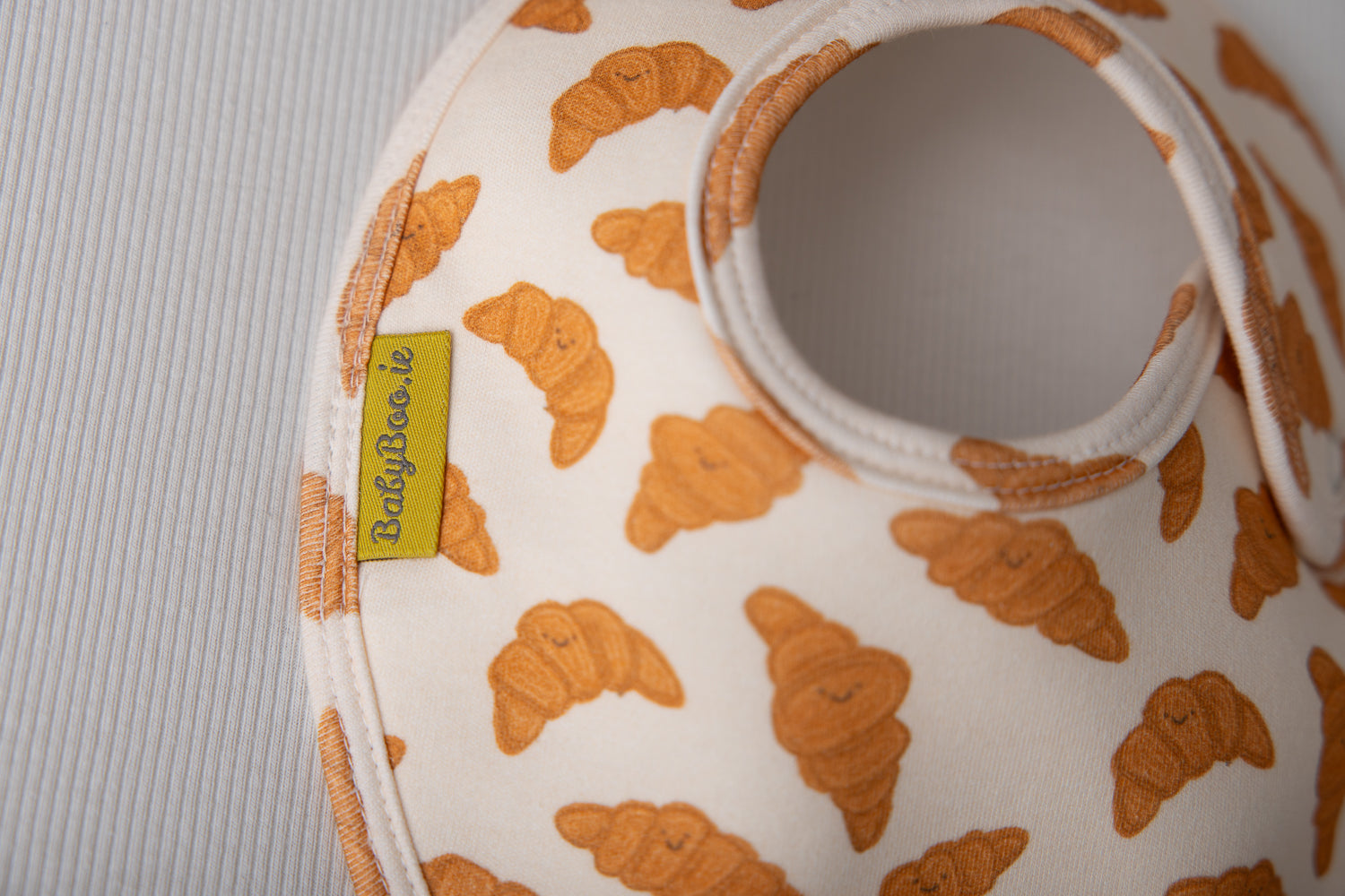 Cream Croissant organic cotton LittleBoo baby bib
