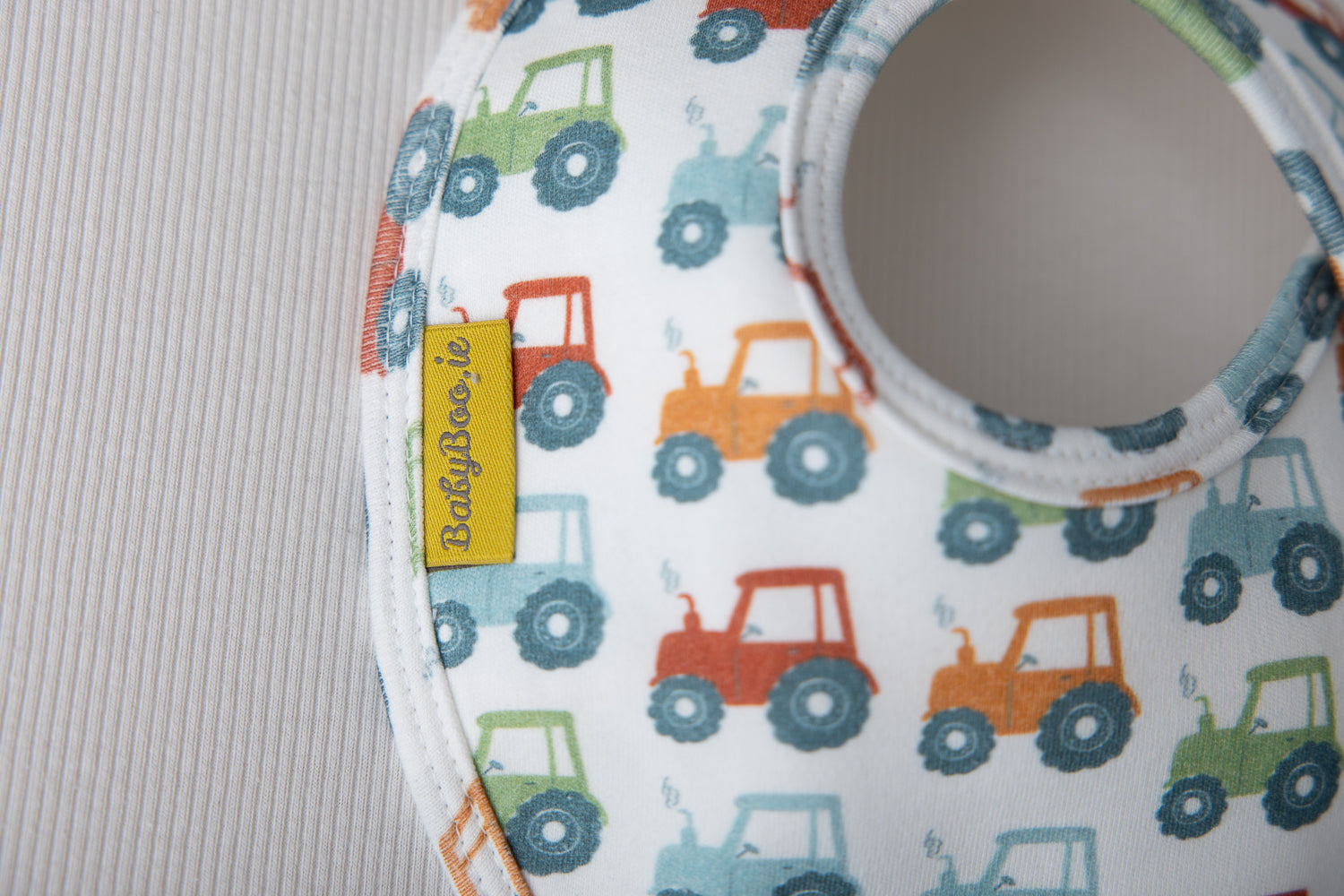 Vintage tractors organic cotton LittleBoo baby bib