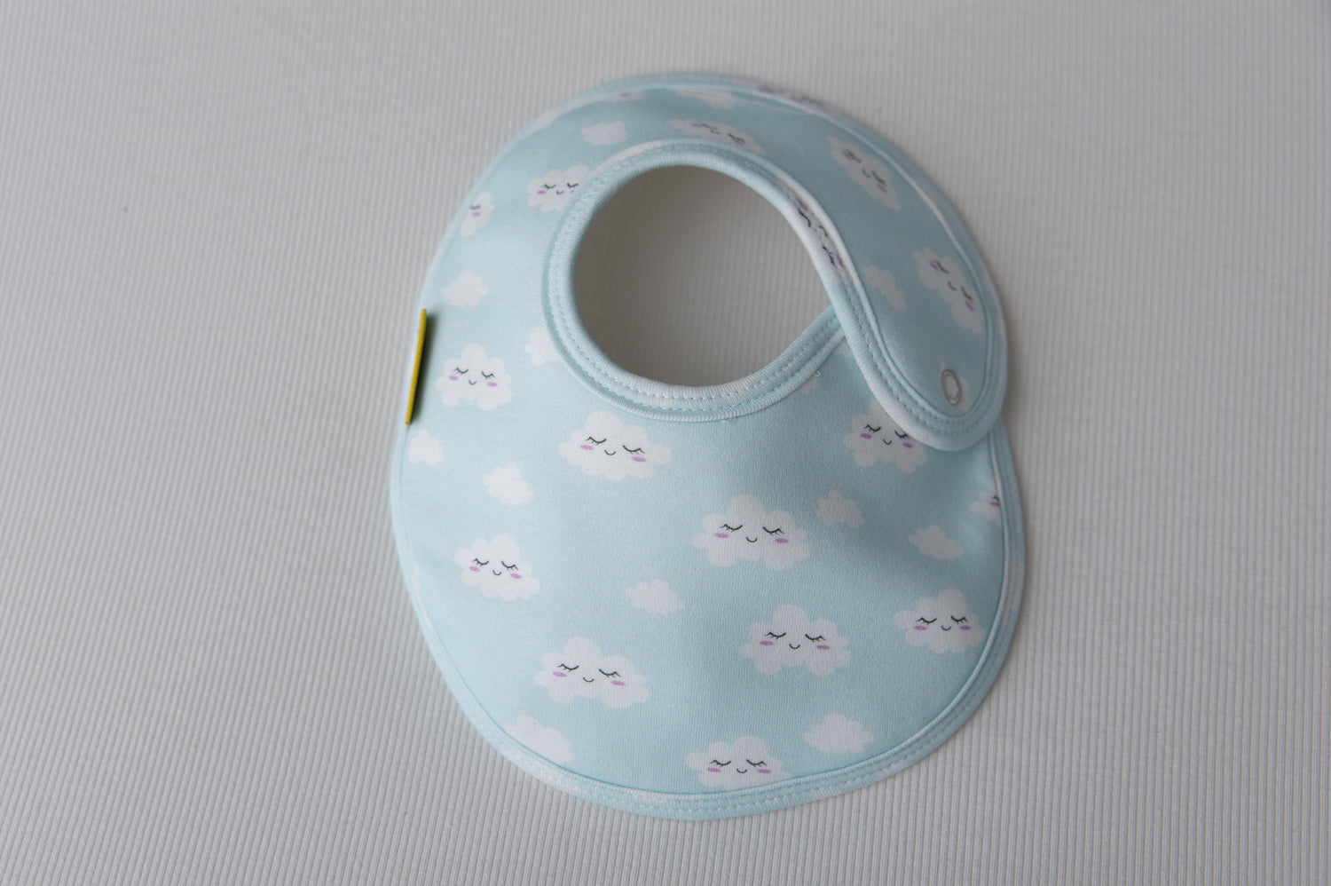Baby Blue Sleepy Clouds organic cotton LittleBoo baby bib