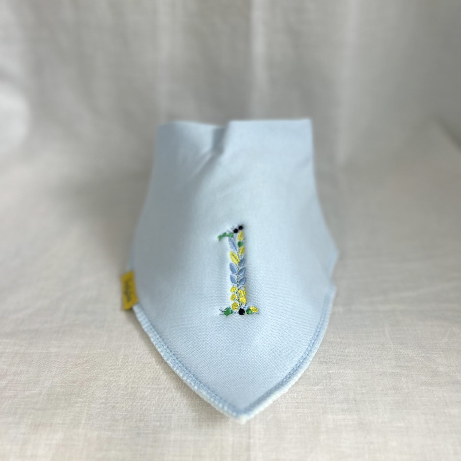 First birthday floral organic cotton Dribbleboo bandana bib
