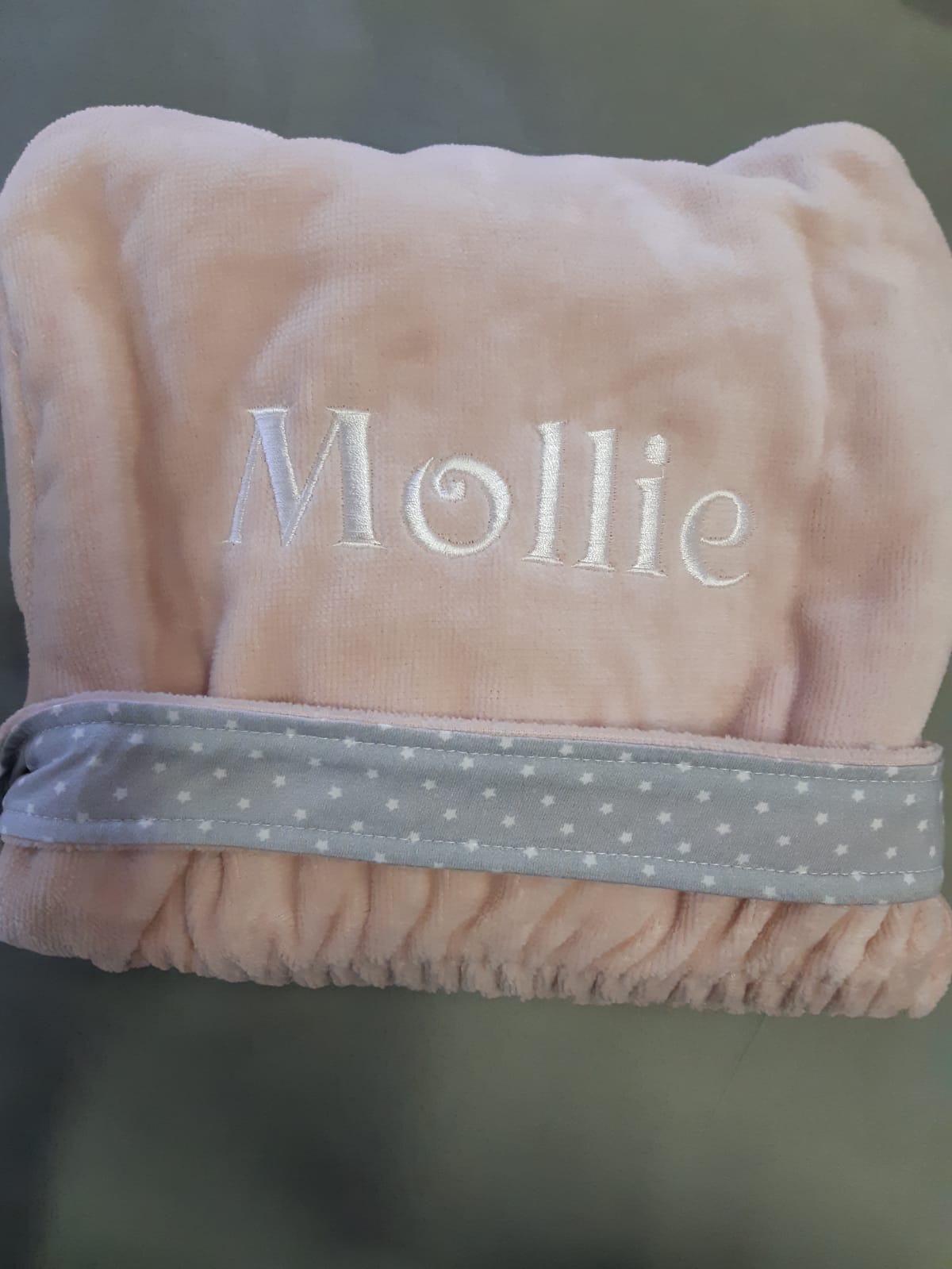 Blush with grey stars organic cotton CozyBoo robe