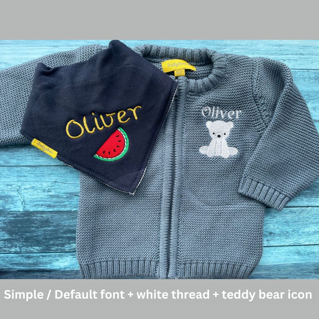 Indigo organic cotton zipped cardigan