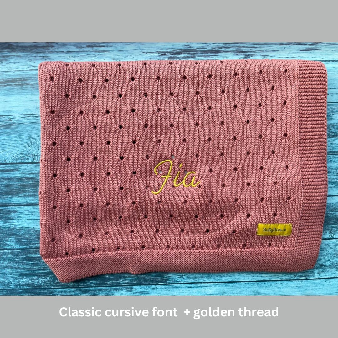 Organic cotton rose cellular BlankieBoo
