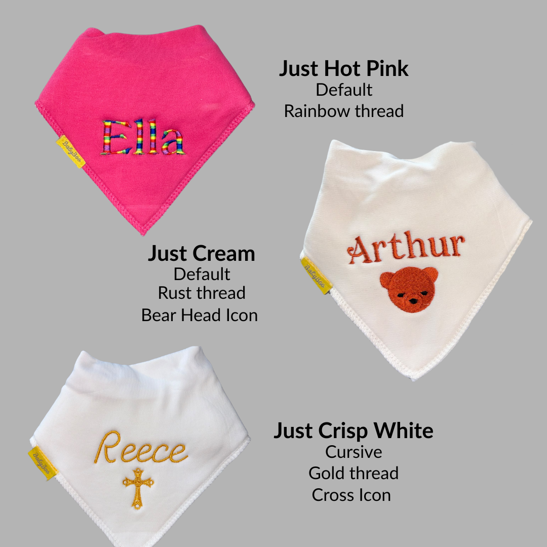 Personalised organic cotton DribbleBoo bandana bib