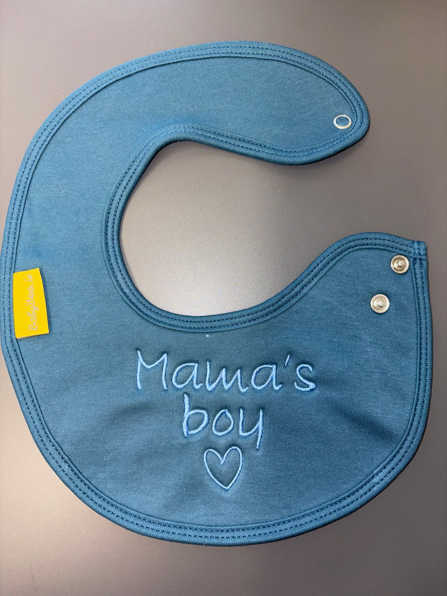 Mama's Boy organic cotton LittleBoo newborn bib
