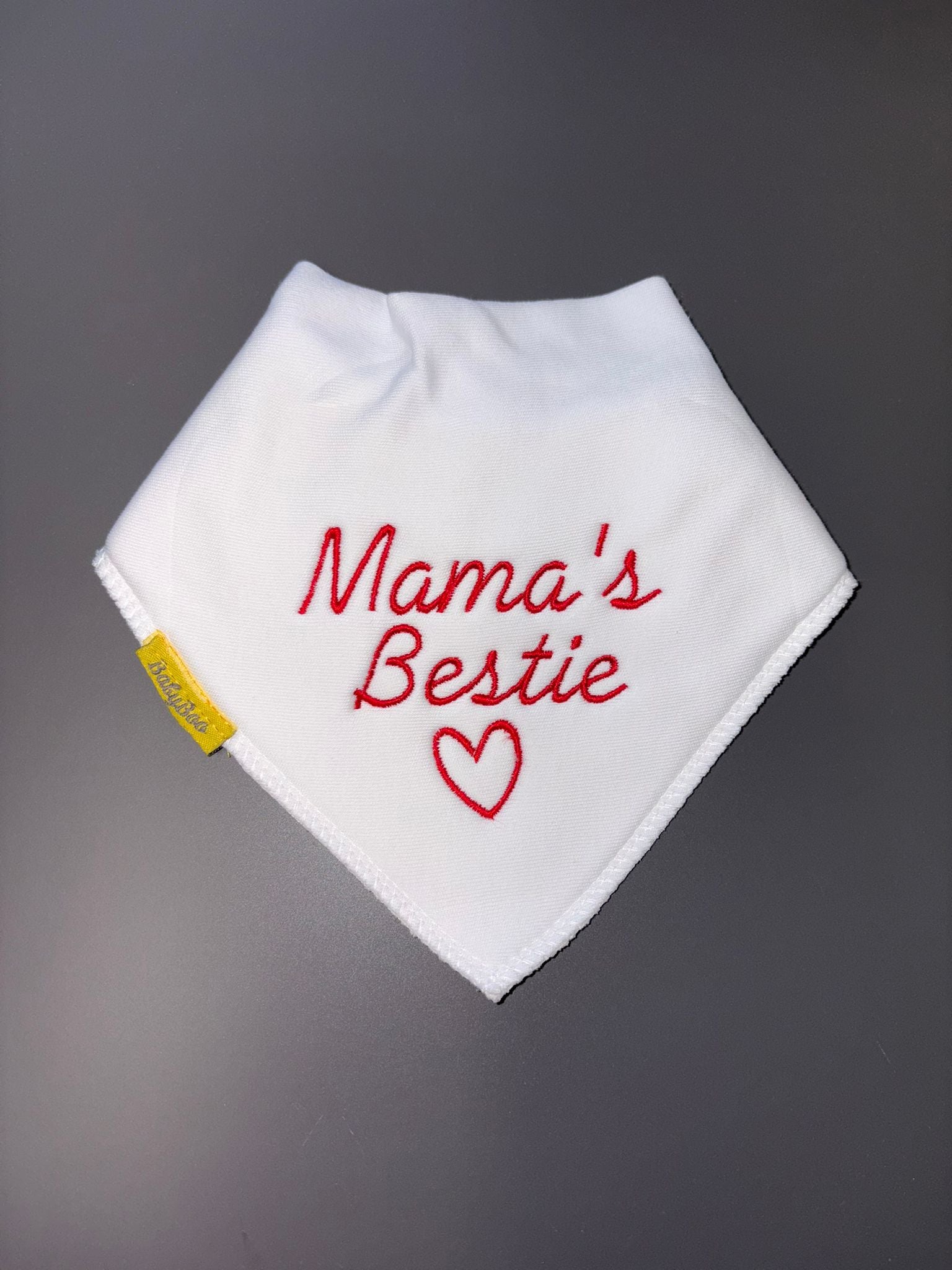 Mama's Bestie organic cotton bandana bib