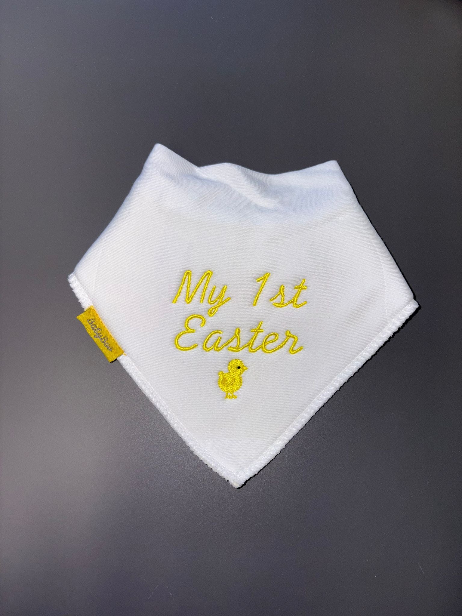 My 1st Easter organic cotton bandana bib