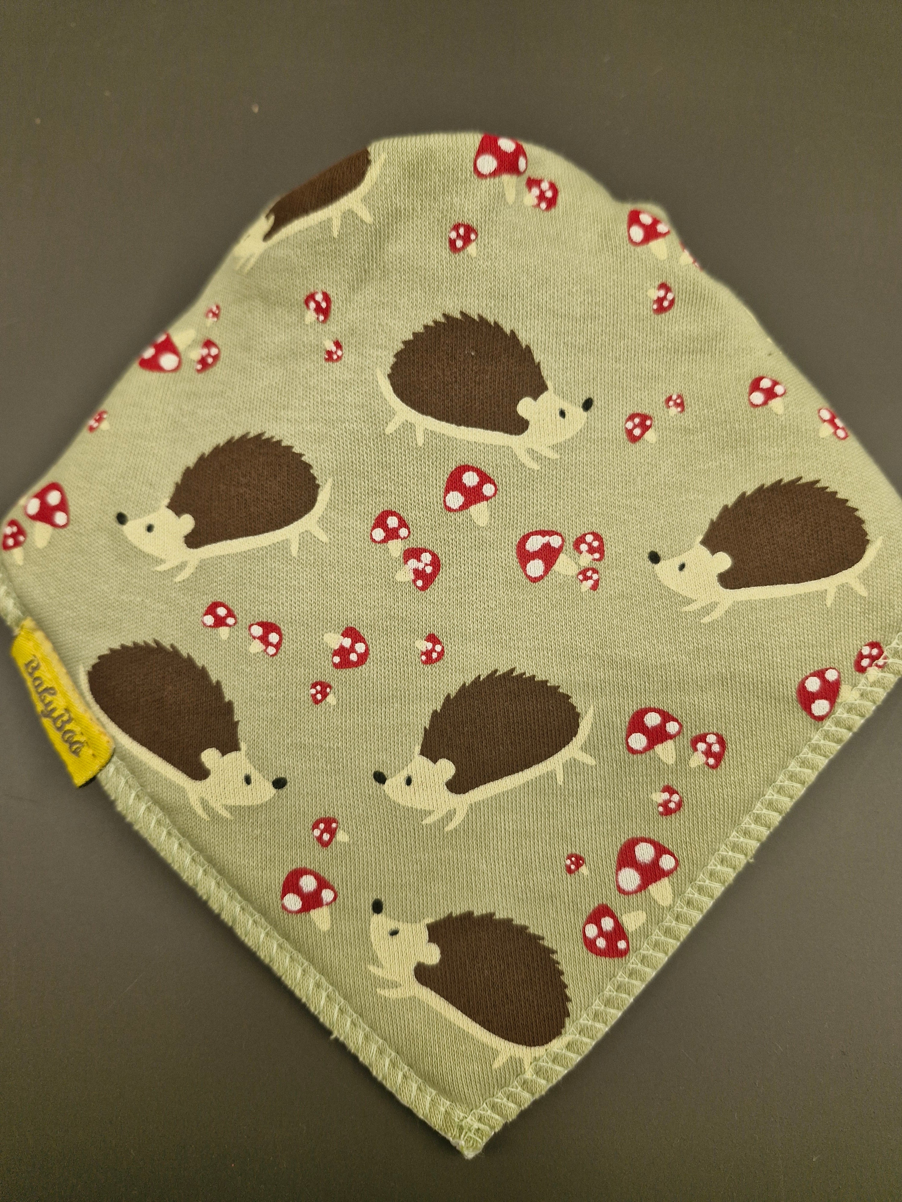 Harry the hedgehog organic cotton DribbleBoo bandana bib