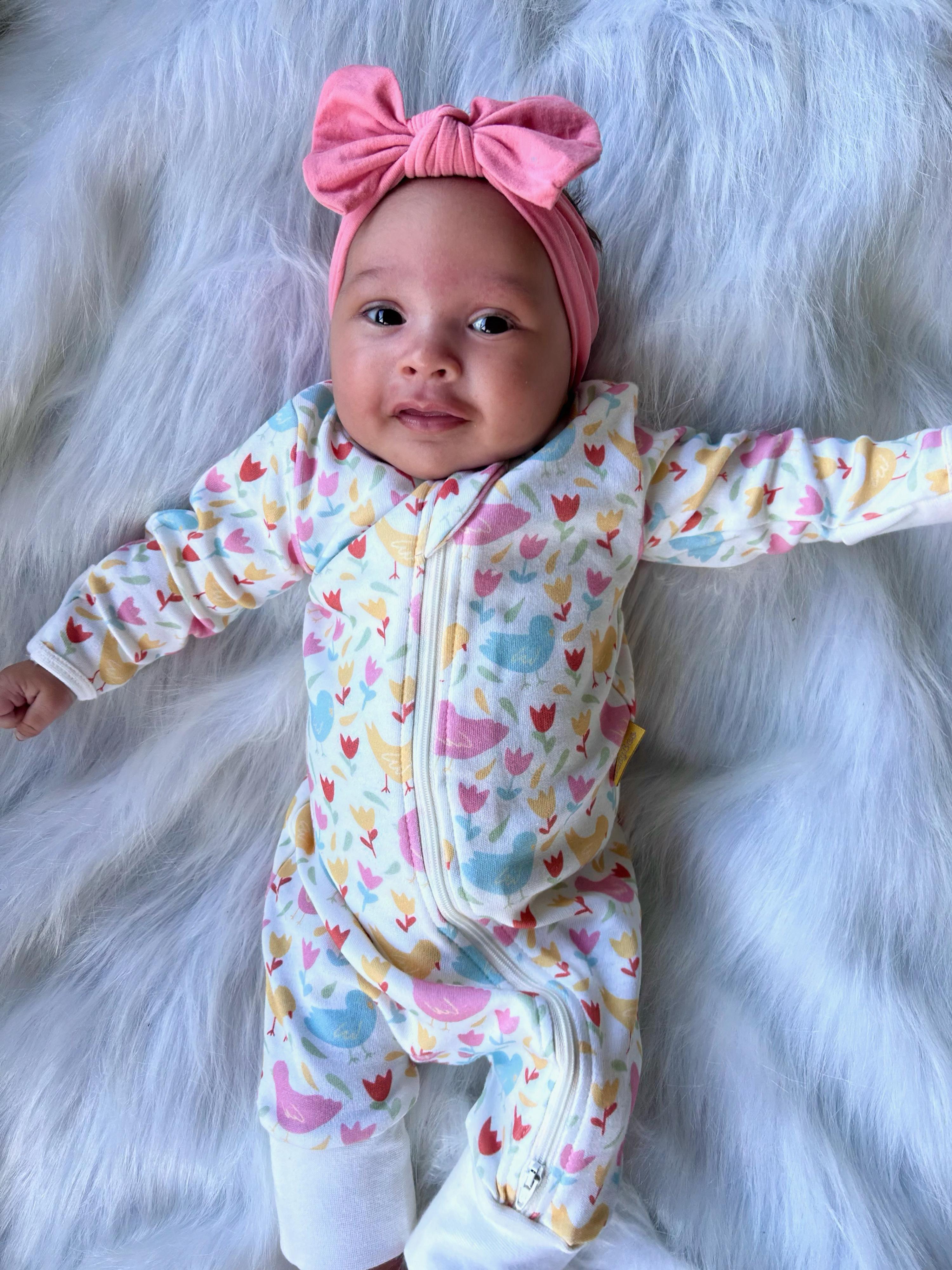 Spring Chicks organic cotton ZippyBoo suit