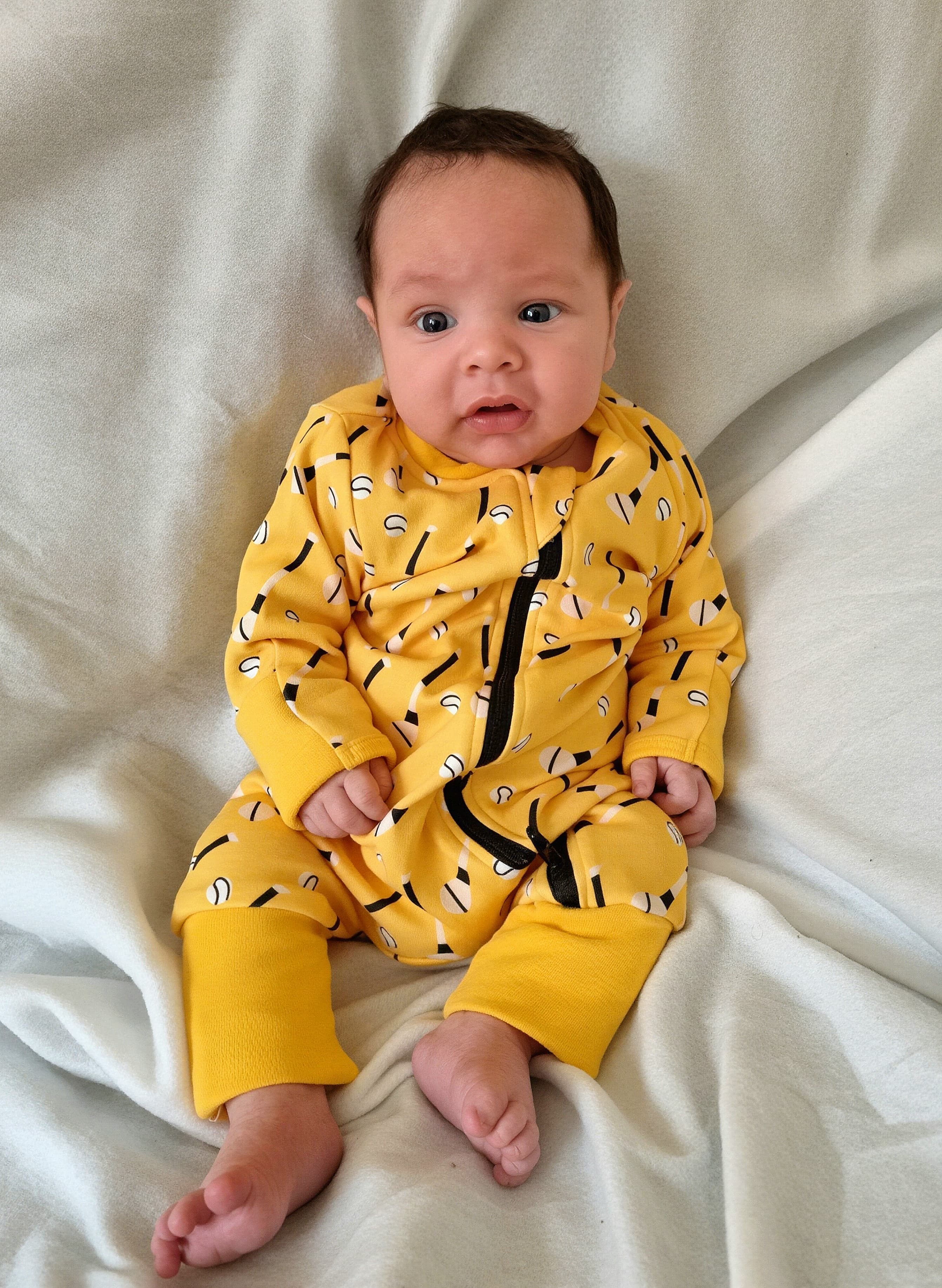 Mustard GAA organic cotton ZippyBoo suit