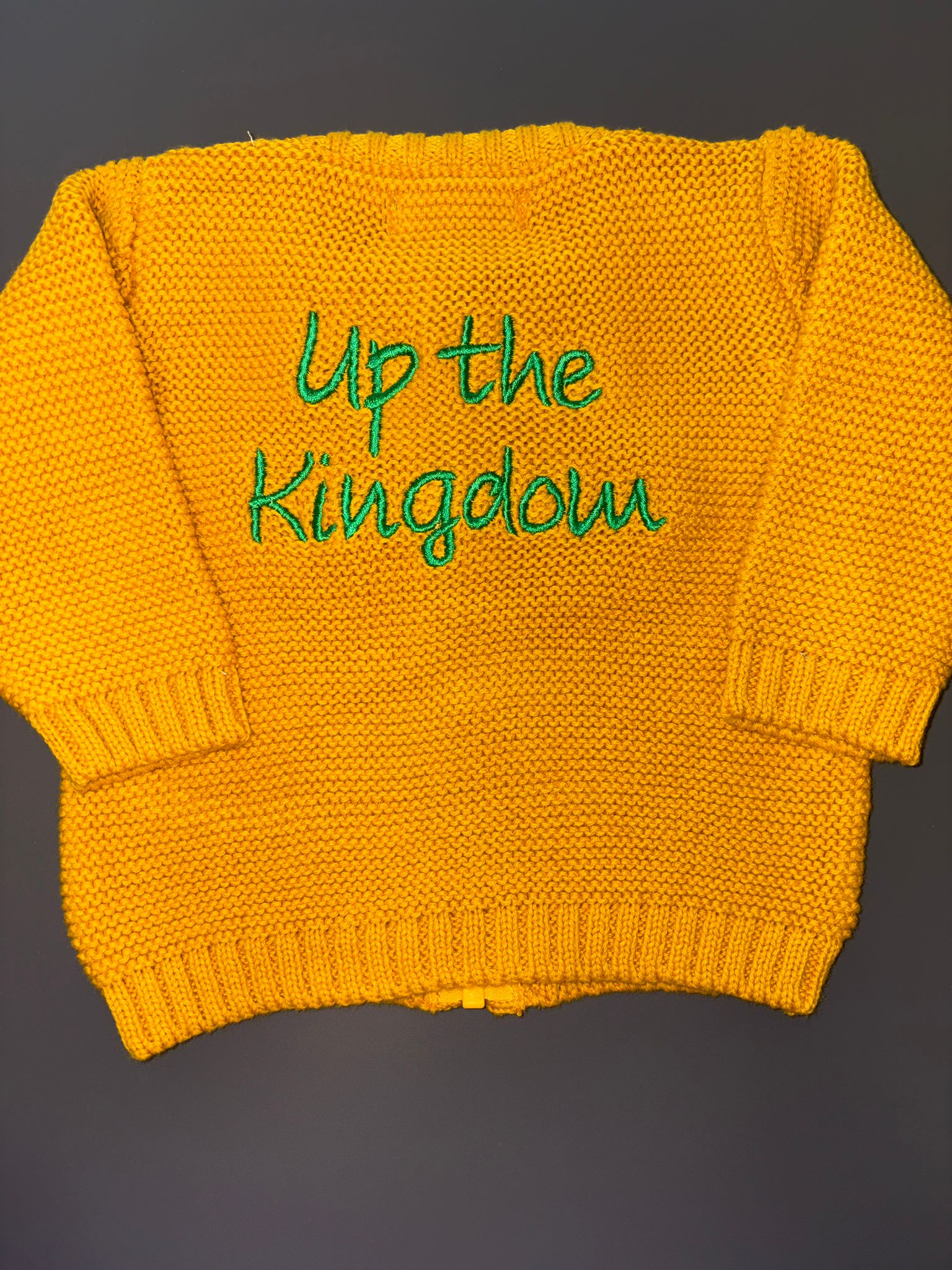 Up the Kingdom organic cotton zipped cardigan