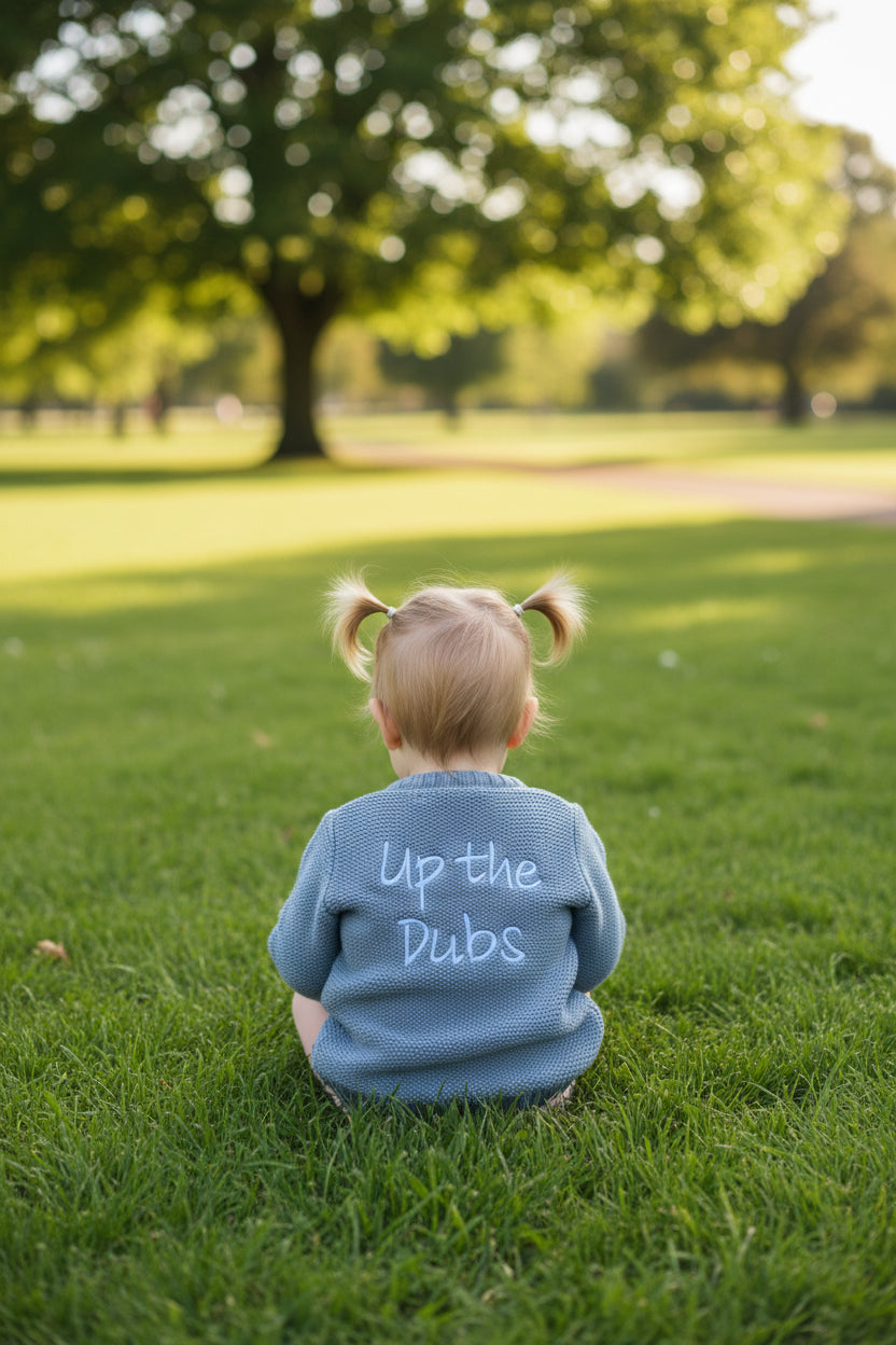 Up the Dubs organic cotton zipped cardigan