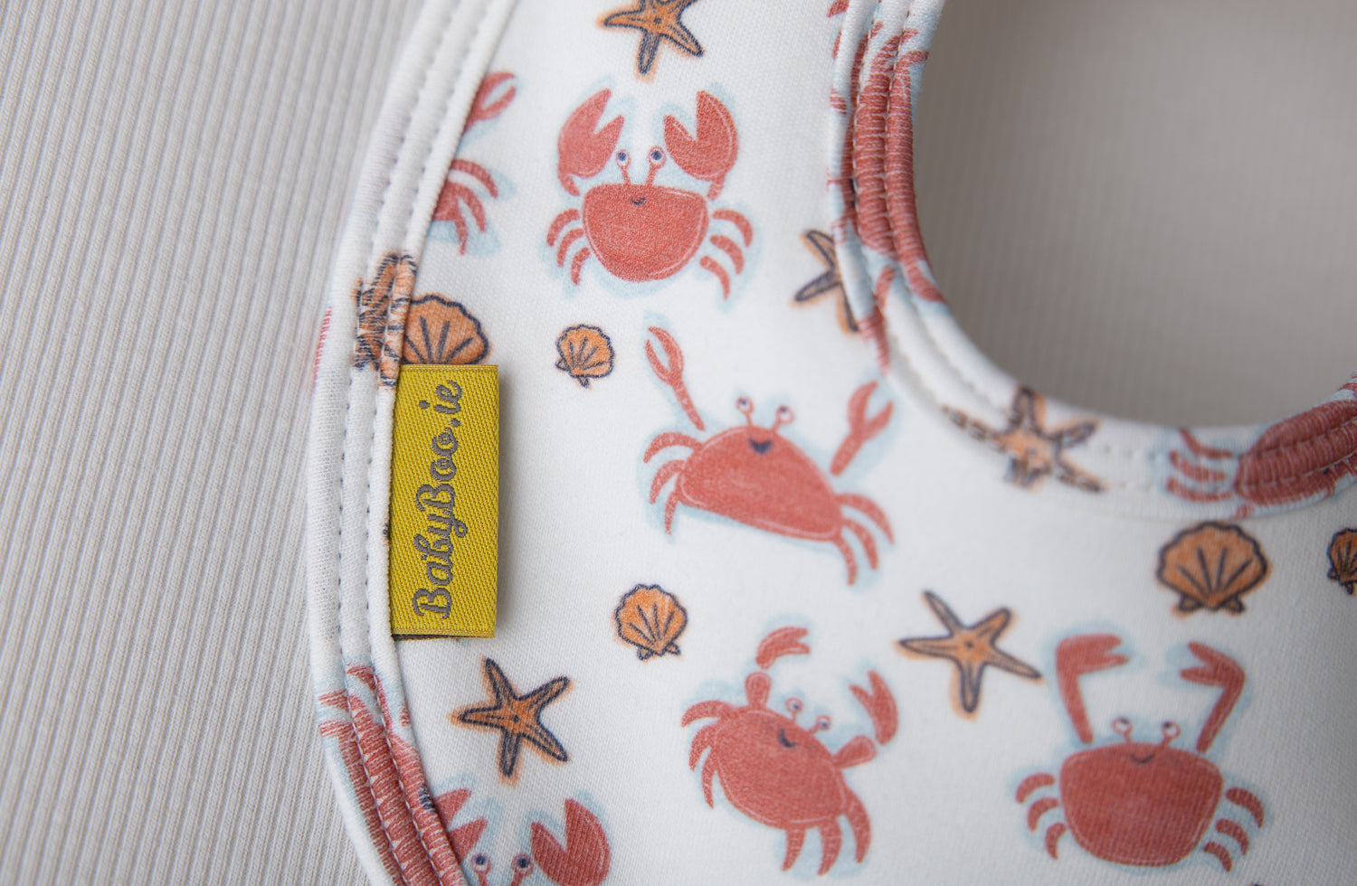 Crabs organic cotton LittleBoo baby bib