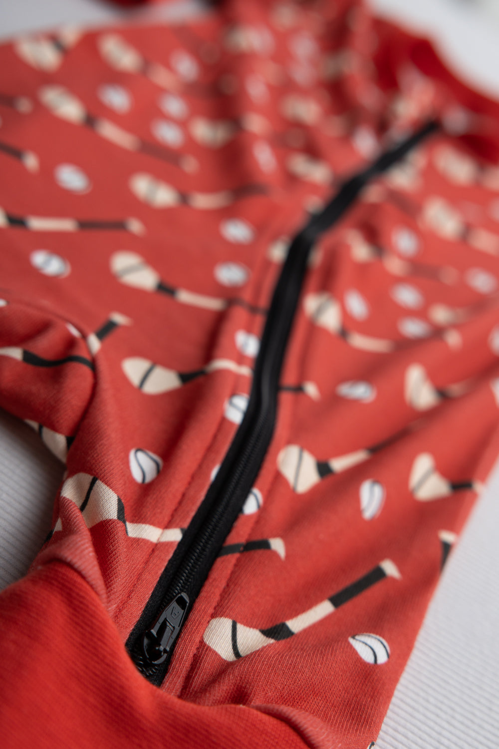 Red GAA organic cotton ZippyBoo suit