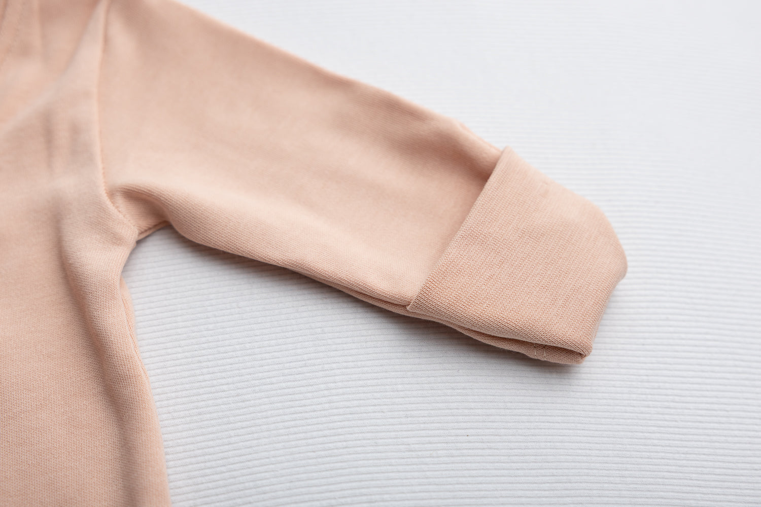 Peach ruffle organic cotton ZippyBoo suit
