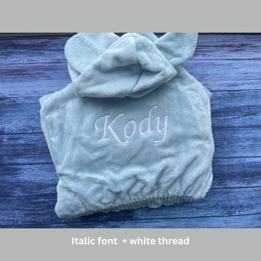 Baby blue with white stars organic cotton CozyBoo robe