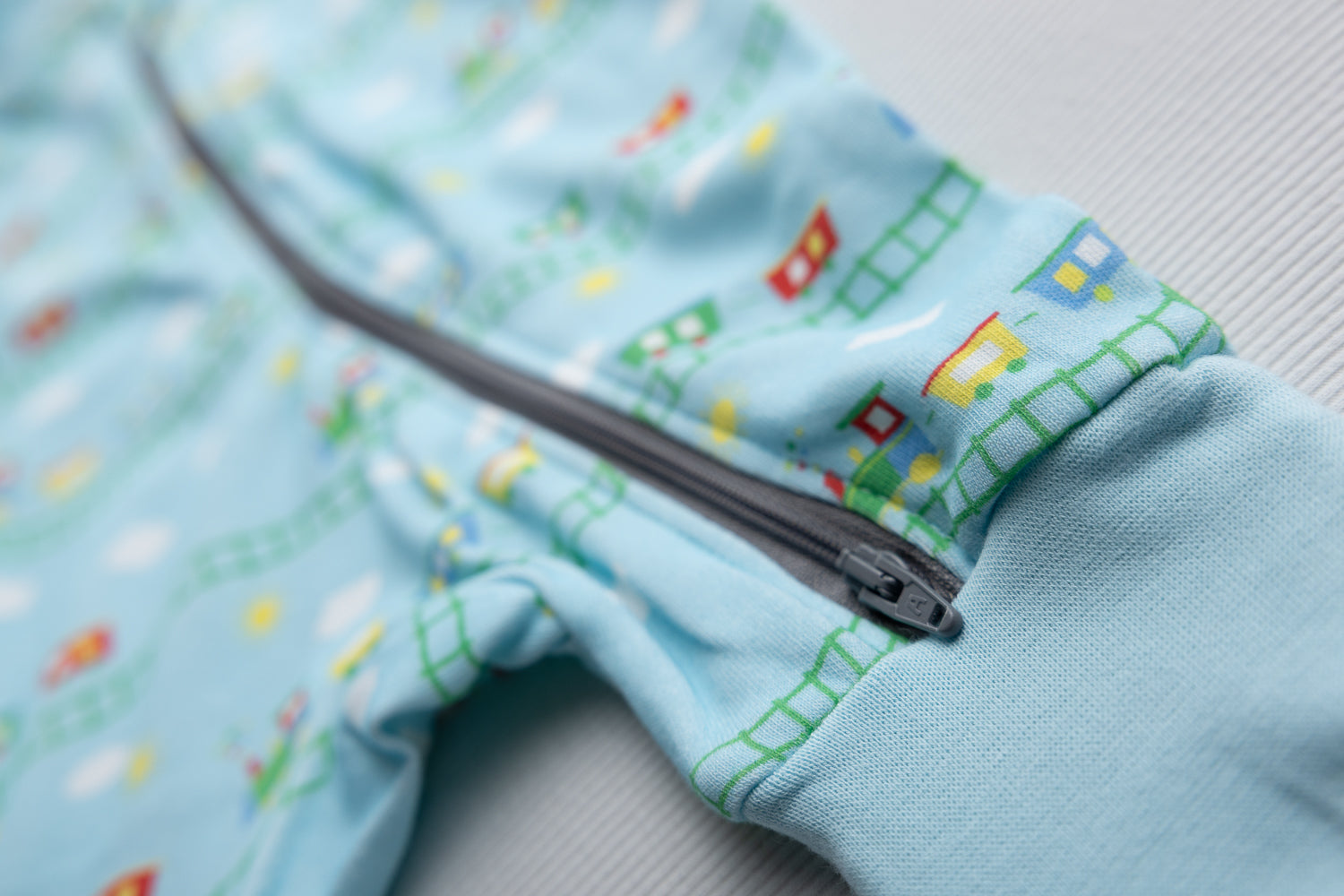 Choo choo trains organic cotton ZippyBoo suit
