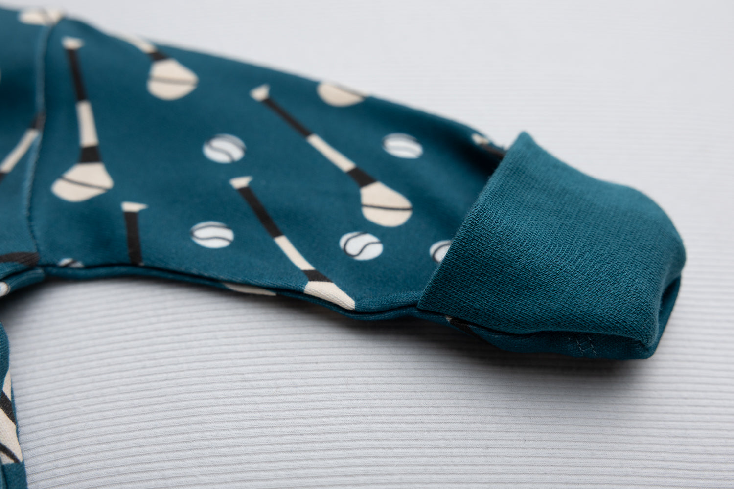 Petrol blue GAA organic cotton ZippyBoo suit