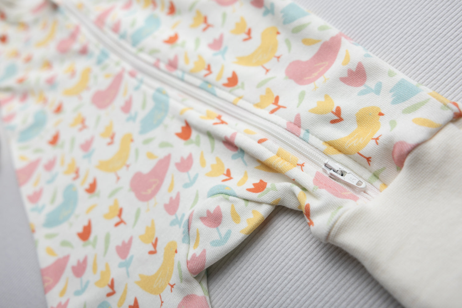 Spring Chicks organic cotton ZippyBoo suit