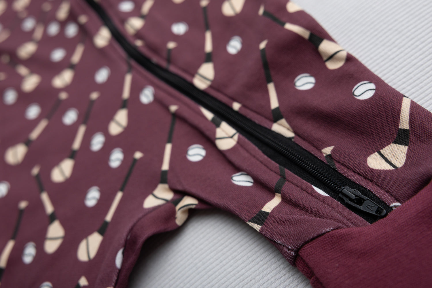 Maroon GAA organic cotton ZippyBoo suit