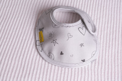 Doodling organic cotton LittleBoo baby bib