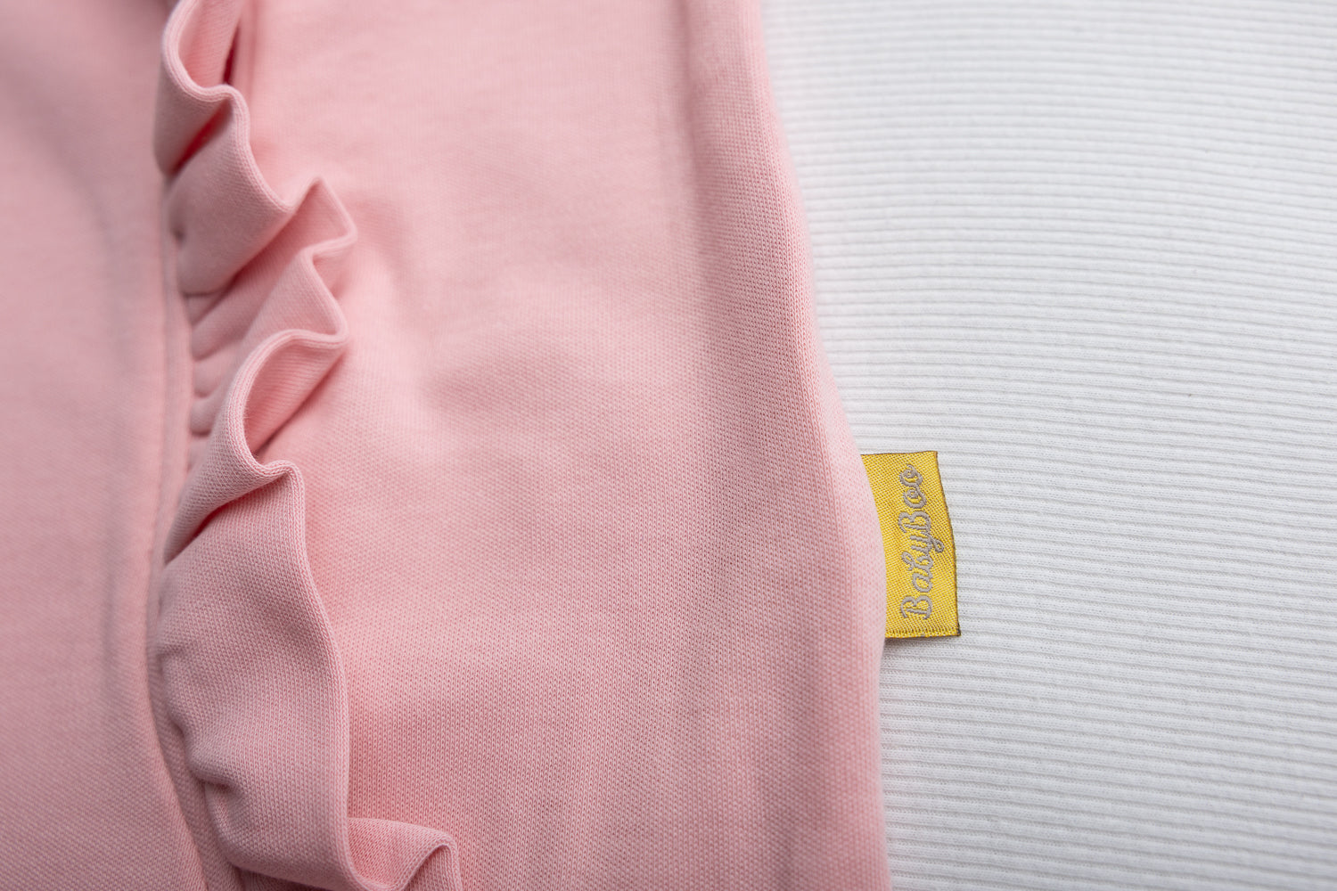Pink ruffle organic cotton ZippyBoo suit