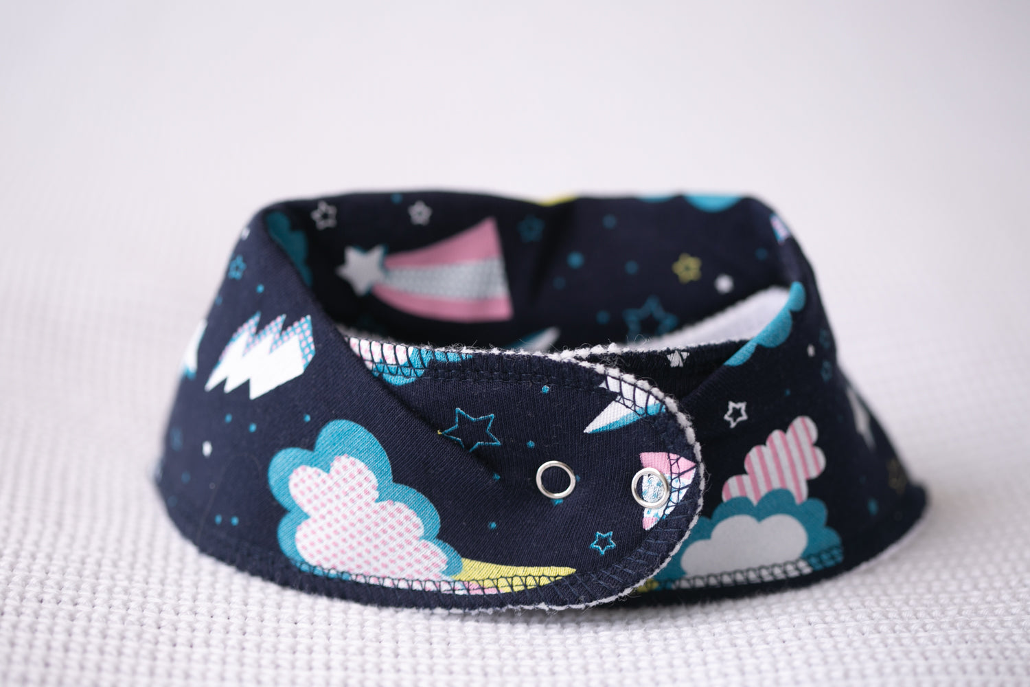 Flash with pink organic cotton DribbleBoo bandana bib