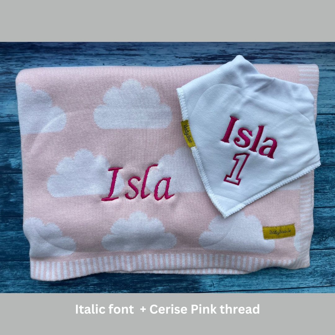 Organic cotton pink clouds BlankieBoo