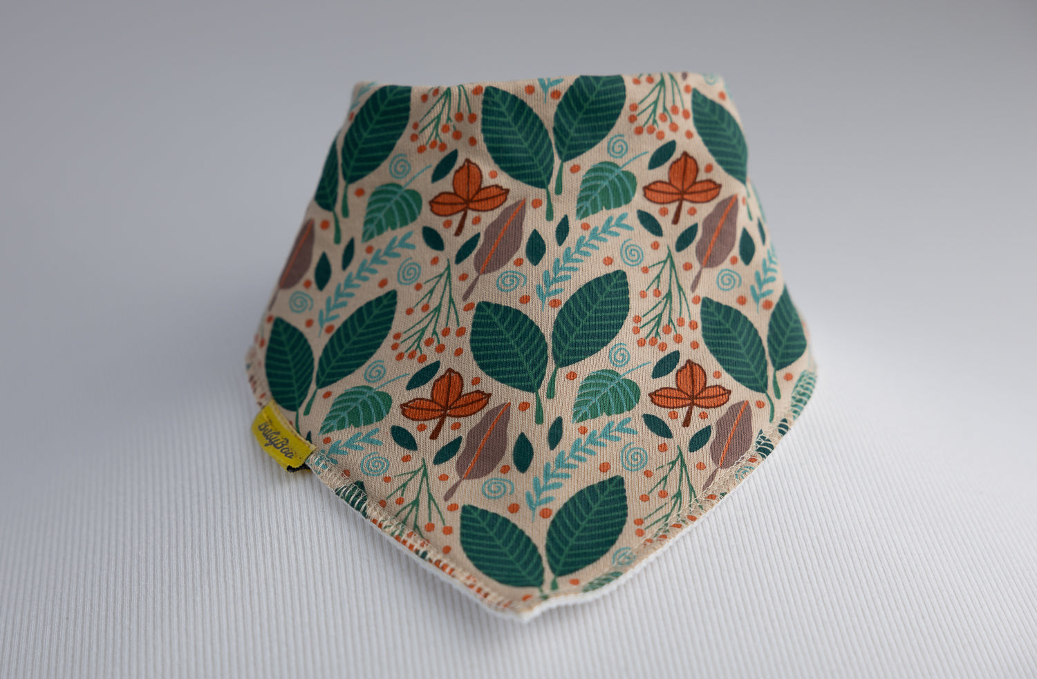Leaves falling organic cotton DribbleBoo bandana bib