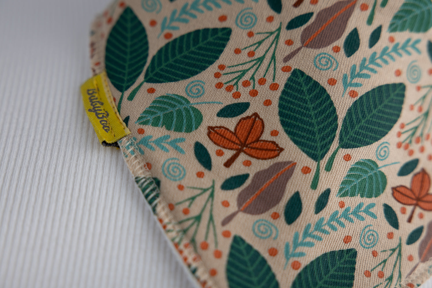 Leaves falling organic cotton DribbleBoo bandana bib