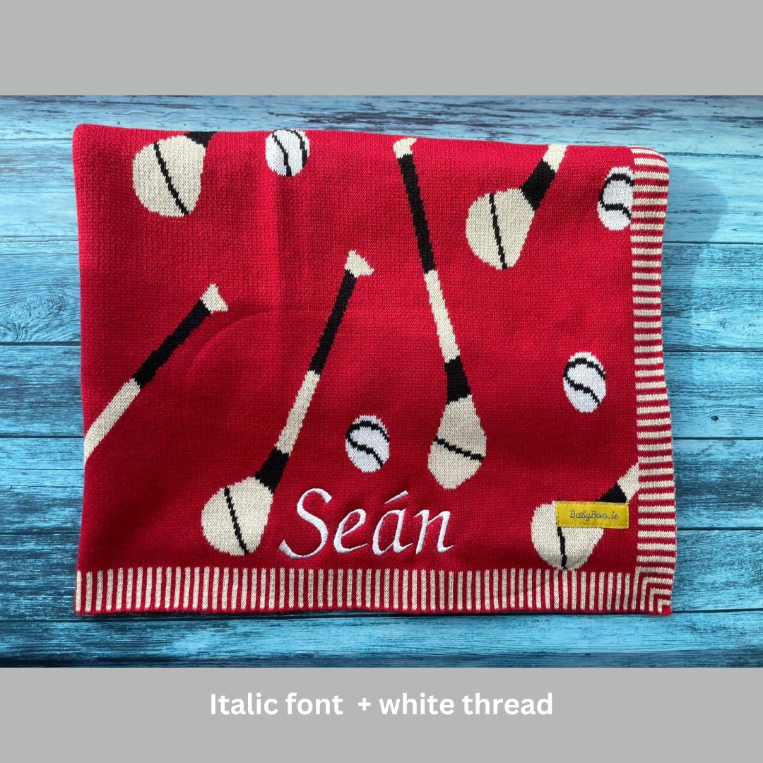 Red organic cotton GAA mad BlankieBoo