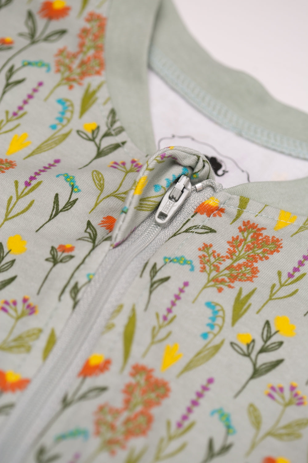 Wildflowers organic cotton ZippyBoo suit