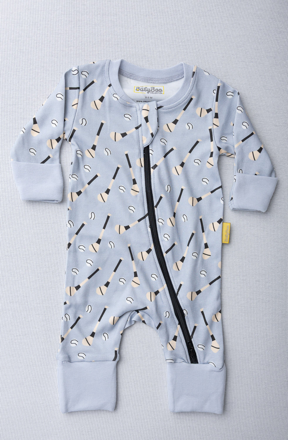 Light grey GAA organic cotton ZippyBoo suit