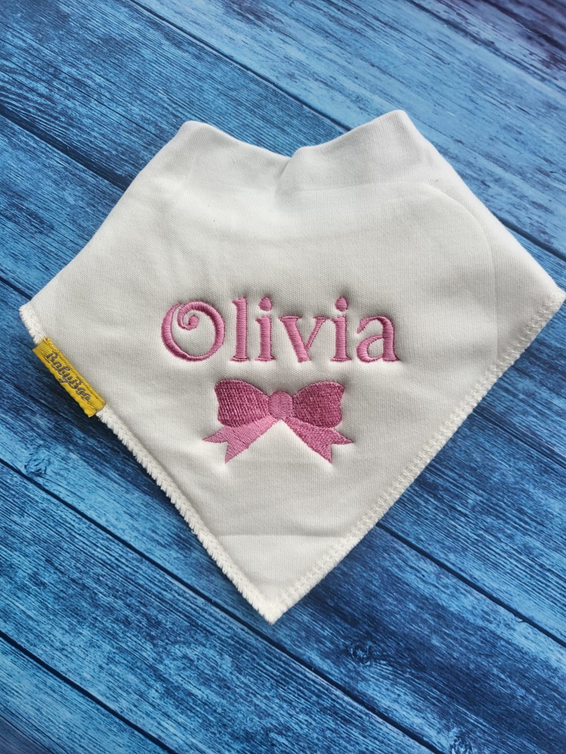 Personalised organic cotton DribbleBoo bandana bib